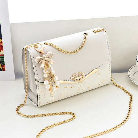 Women's Bag Korean Ins Fashion High-end Single Shoulder Bag Sequin Trend Bow