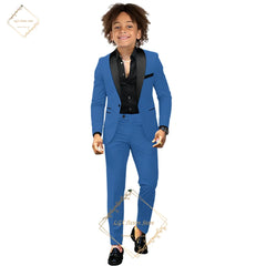 Children's dress suit, 2~16 years old boy wedding party dinner birthday tuxedo, elegant black shawl collar design concept
