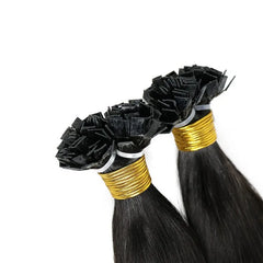 Light Yaki Flat Tip Human Hair Extension Brazilian Remy Pre Bonded Keratin Fusion K Tip Hair Yaki Straight 100g 100Pcs
