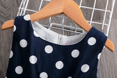 Summer Girls Short Sleeve Dress For Kids Polka Dot Dress Wedding Birthday Party Vestidos 3 6 7 9 12Year Children Casual Clothing
