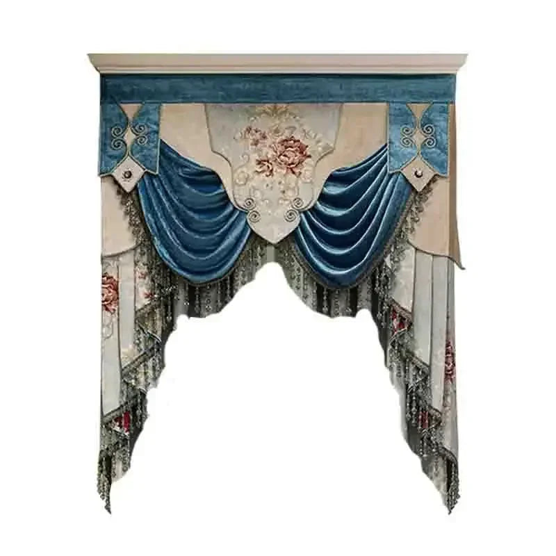 Custom New 3D Embossed Luxury Curtains for Living Dining Room Bedroom European Flower High-end Textured Noble Valance Tulle Cort