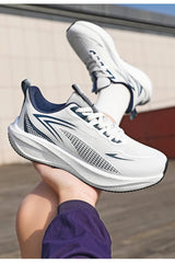 Men Running Shoes Marathon Sneakers Carbon Board Air Cushion Breathable Lightweight Men's Comfortable Athletic Nonskid Sports