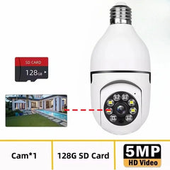 8MP WiFi IP Camera E27 Bulb Cam Wireless Baby Monitor Pet Cameras 5MP SmartLife Indoor AI Tracking Security Video Surveillance