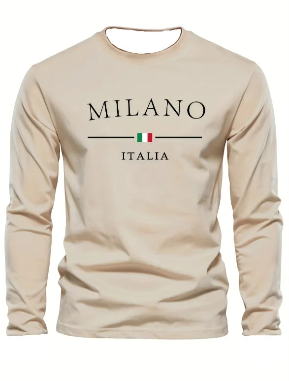 Men's 3D Printed Long Sleeve T-Shirt Casual Fashion Crew Neck T-Shirt Sports Top Daily Comfort Light Breathable Quick Dry