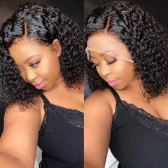 Jerry Curly Lace Front Short Bob Glueless Wigs Human Hair 4x4 Closure Wigs Pre Cut Lace Ready to Wear 13x4 Front Wigs For Women