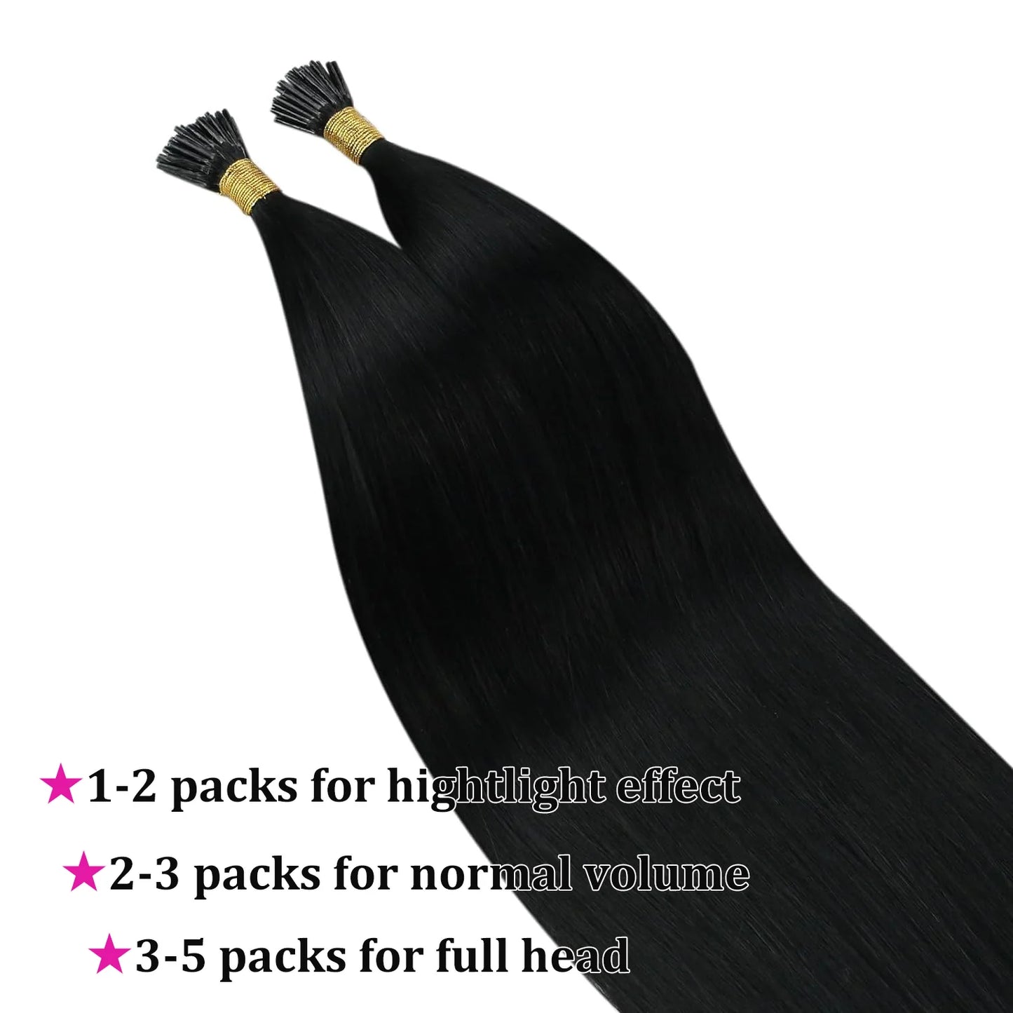 I Tip Hair Extension Straight 100% Human Hair Extension 1g/Strand 50pc/Set Capsule Keratin Natural Fusion Human Hair Extension