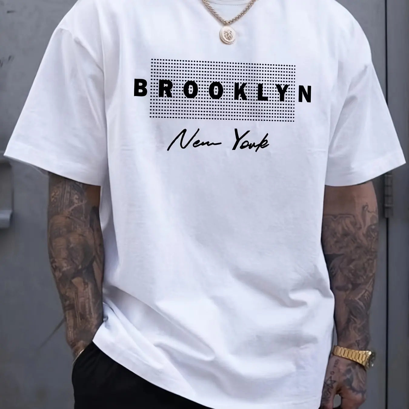 Men summer 100% pure cotton brooklyn new york