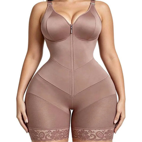 AfruliA Full Body Shaper Bodysuits Corset Fajas Colombian Girdle Shapewear Daily Post-Surgical Use Double Control Waist Trainer