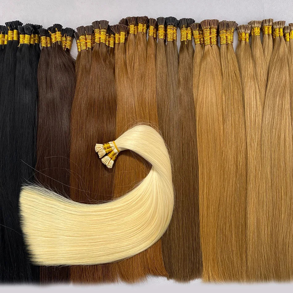 Straight ITIP Human Hair Extension 100% Real Human Hair Extensions 0.9g/pc 10 50 100 Strands Capsule Keratin Human Fusion Hair