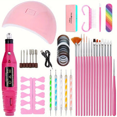 LINMANDA Professional USB Electric Nail Drill Polish File Kit with UV LED Nail Lamp Gel Manicure Dryer