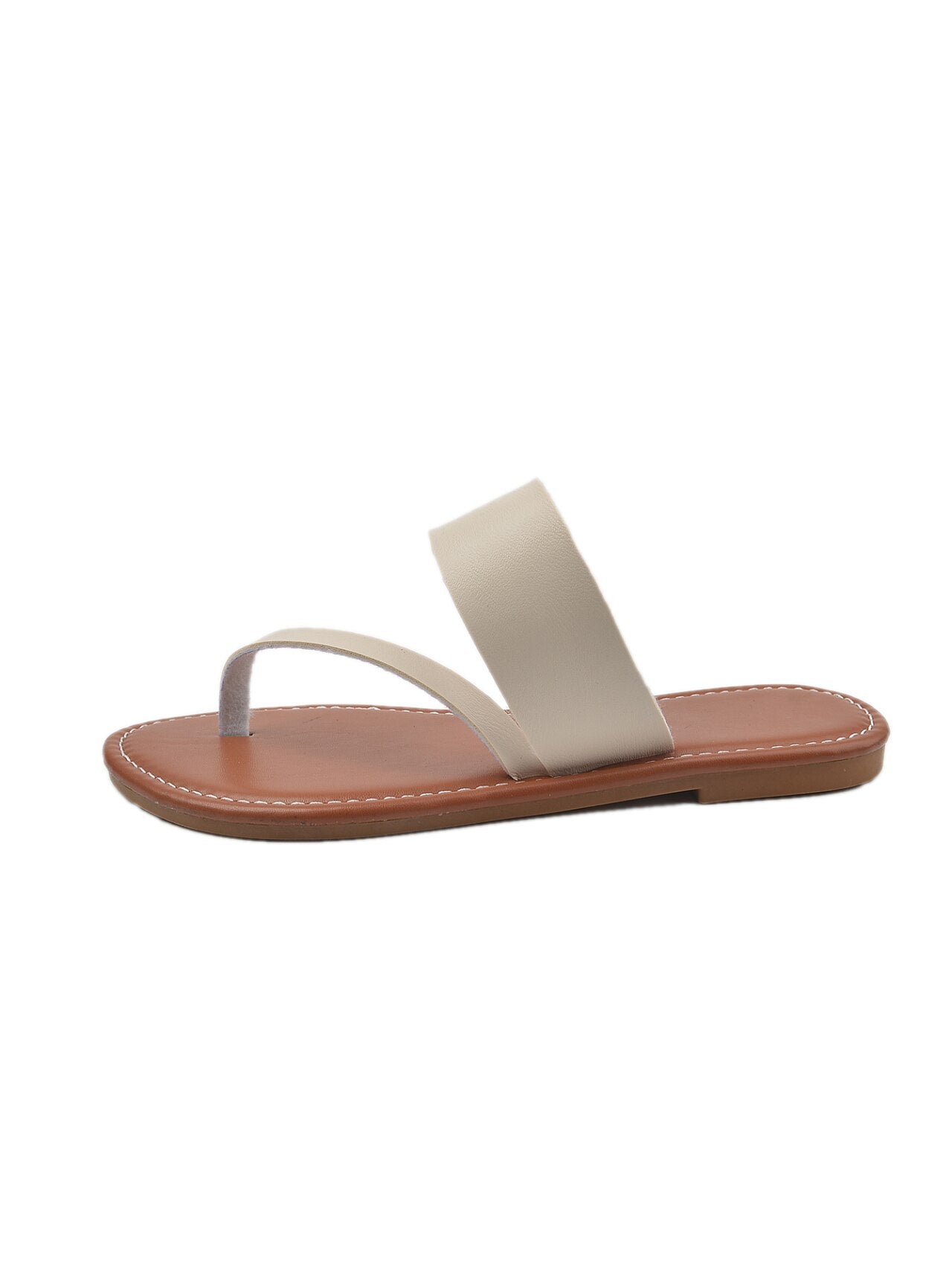 Summer Flat Sandals Beach Women&#39;s Shoes Fashion Solid Color Flat 2023 Open Toe Outdoor Slippers Open Toe Zapatos De Mujer1
