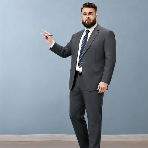 Men Plus Size Summer Thin Cotton Linen Suit Jacket Pants Set Wedding Host Groomman Formal Business Party Banquet Dress Suit
