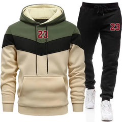 Jogging Mens Tracksuit Print Casual Sweatshirt Quality Outdoors Sports Man Clothing Autumn Winter Warm Single Piece Hoodie Pants