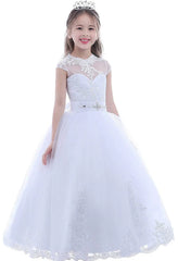 First Holy Communion Dress White Baptism Dresses for Girls 7-16 Lace Princess Flower Girls Gown