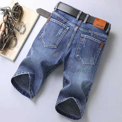 Denim Shorts Men's Summer Thin Straight Classic Designer Business Short Jeans Brand Clothing Stretch Korean