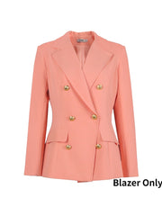Women White Formal Business Blazer Suit Sets Elagant 6 Buttons Jacket Knee Length Skirts Wide Leg Pants Suits Casual Office Work