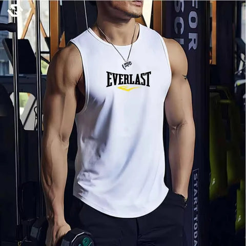 Summer Breathable Mesh Men's Vest Round Neck Sports Running Man Top Gym Daily Fashion Sleeveless Casual Tee Shirt 2026
