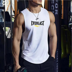 Summer Breathable Mesh Men's Vest Round Neck Sports Running Man Top Gym Daily Fashion Sleeveless Casual Tee Shirt 2026