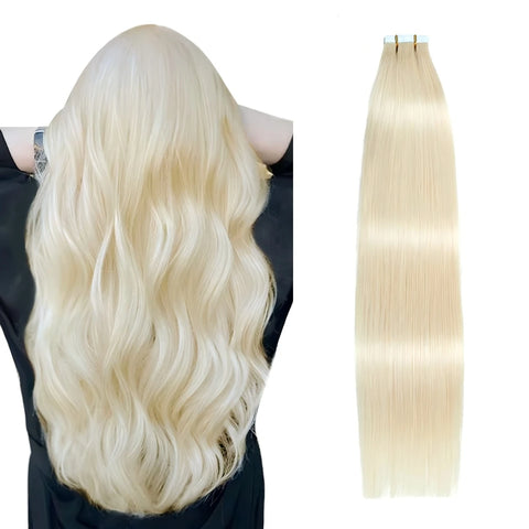 Tape in Hair Extensions Human Hair Seamless Tape in Hair Extensions Invisible Tape ins Virgin Remy Human Hair 50g/pack