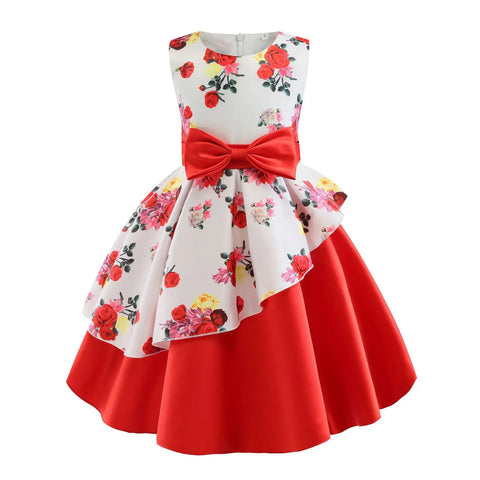 Girls Skirt Comfortable Skin Friendly Soft Dress Fashion Flower Print Girls Sleeveless Dress Girls 7 Dress