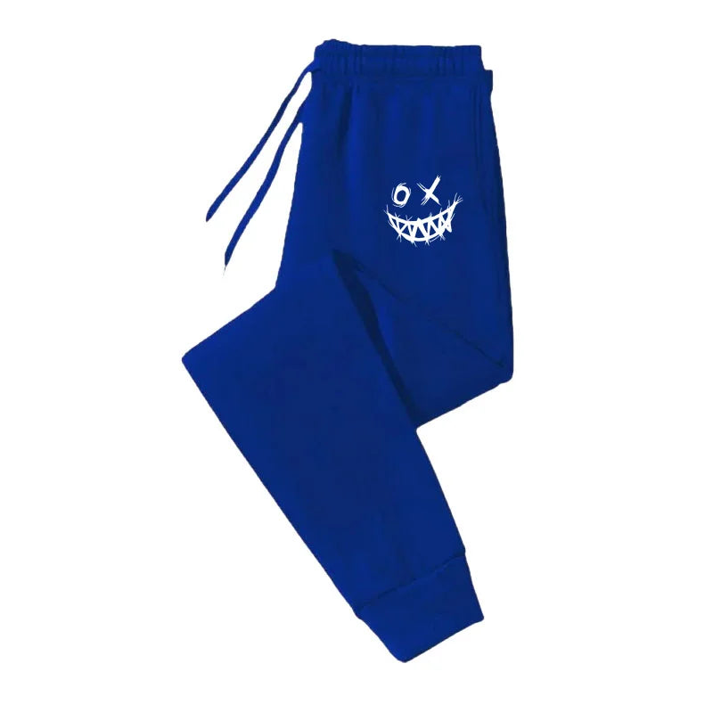 Autumn/Winter Men's Sweatpants Monster Smile Printed Lace-up Sweatpants Men Casual Pants