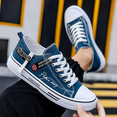 Men's Canvas Shoes Breathable Men Casual Shoes Outdoor Sneakers Comfortable Low-Top Men Tennis Shoes Zapatillas De Deporte
