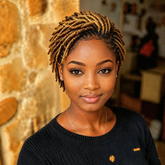 Twist Dreadlock 13×4 Lace Front Wigs Human Hair Afro Short Curly Wigs for Women 200% Density Bazilian Hair
