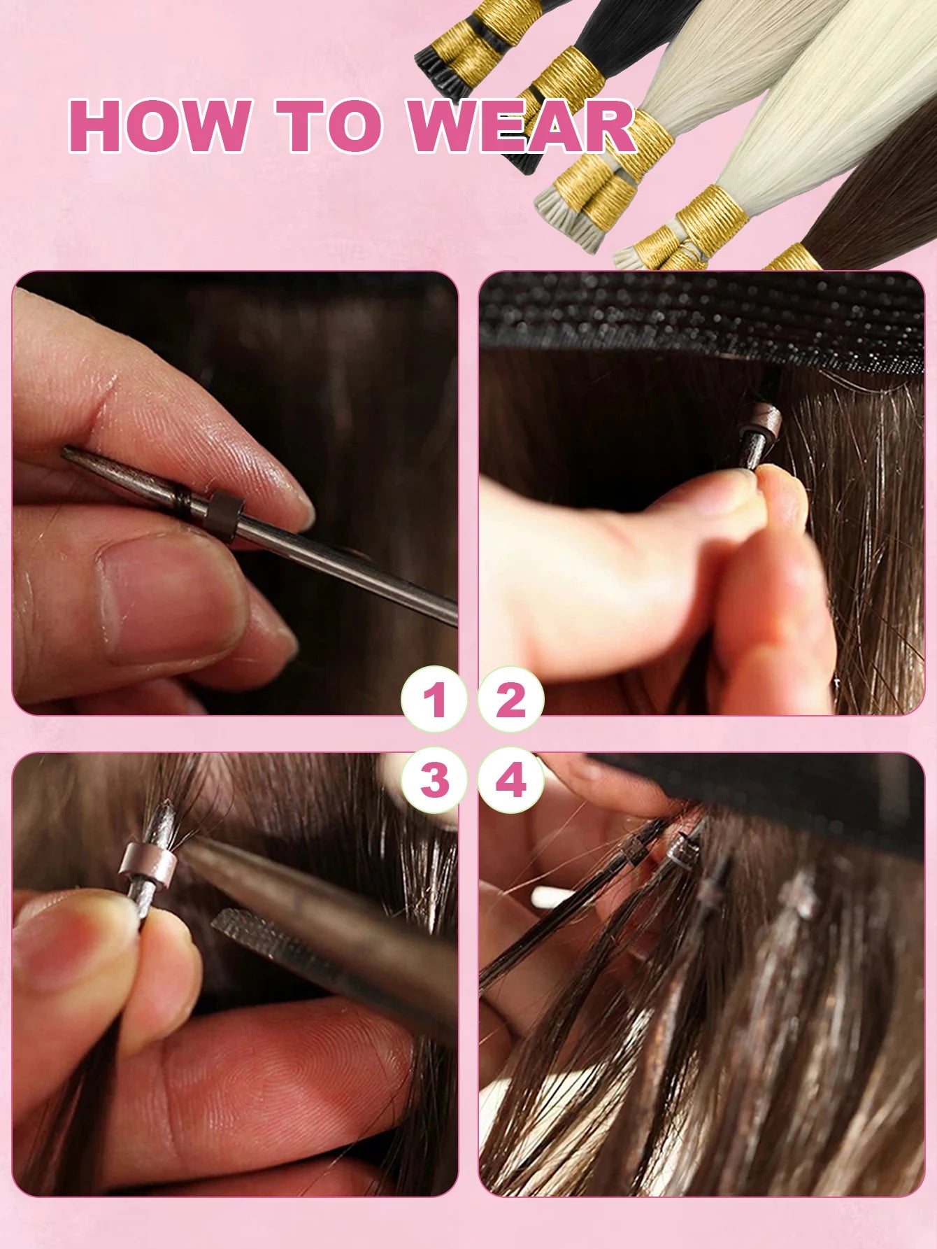 I Tip Hair Extensions Real Human Hair 50 Strands Jet Black Straight Pre-Bonded I Tip Hair Extensions Add Hair Length&Volume 50g