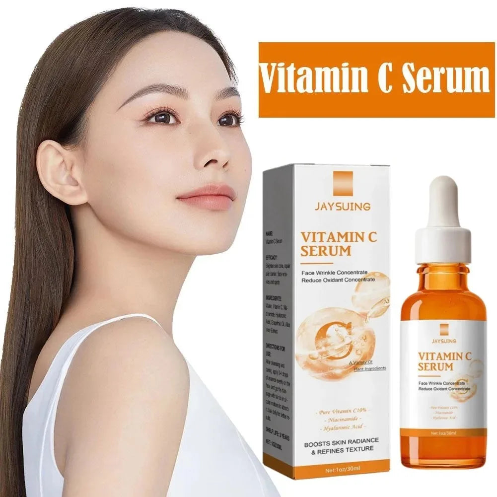 Vitamin C Wrinkle Remover Face Serum Lifting Firming Fade Fine Lines Anti-aging Essence Whitening Brighten