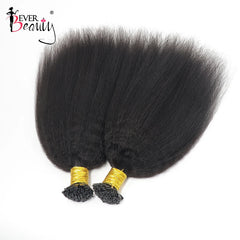 K Tip Hair Extension Human Hair Flat Tip Hair Extensions Kinky Straight Keratin Fusion Yaki Bundles For Black Women Ever Beauty
