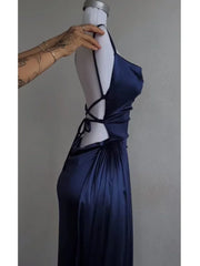 Women's Dress New Classy Sexy Bodycon Backless Sleeveless Evening Dress Women Luxury