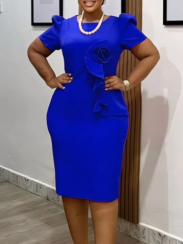 L-3XL Plus Size Clothes Dresses Women Robes Spring Summer Short Sleeve Street Style Casual