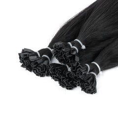 Light Yaki K Tip Hair Extensions Human Hair Cuticles Remy  Pre Bonded Keratin Hot Fusion Hair Extensions 14-26 inch 1B V Tip
