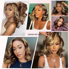 100% Human Hair Honey Blonde 13x4 Loose Body Wave Lace Front Wigs P4/27 Highlight Ombre HD Lace Front Wigs 99J Burgundy Color