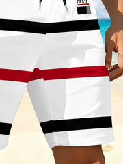 2026 Summer New Style Men's Shorts - Outdoor Sports Casual Fashion - Comfortable and Soft - 3D Stripes Pattern Print