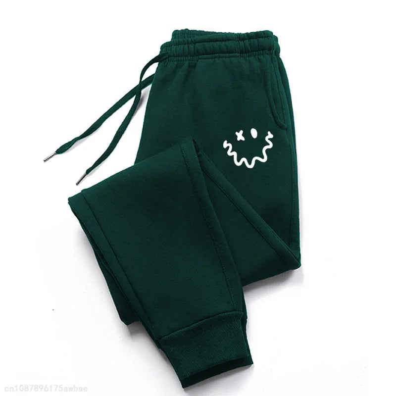 Autumn/Winter Men's Sweatpants Monster Smile Printed Lace-up Sweatpants Men Casual Pants