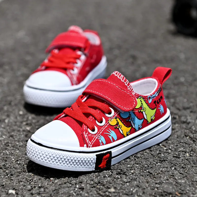 Children cartoon canvas shoes boy and girl