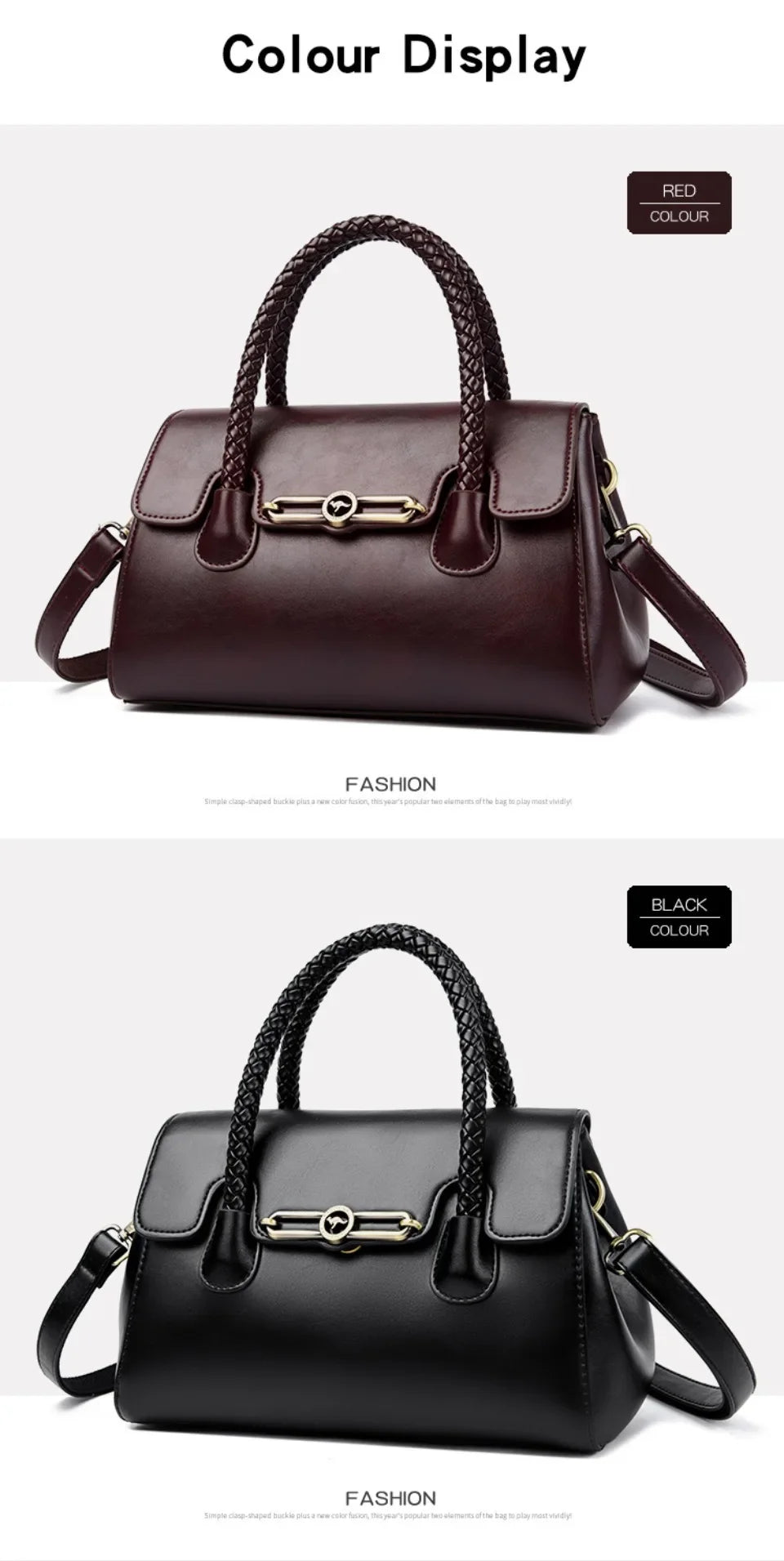 Retro High Quality Oil Leather Women Top-handle Shoulde Bags Vintage Casual Totes Trendy Lock Designer Handbag Small