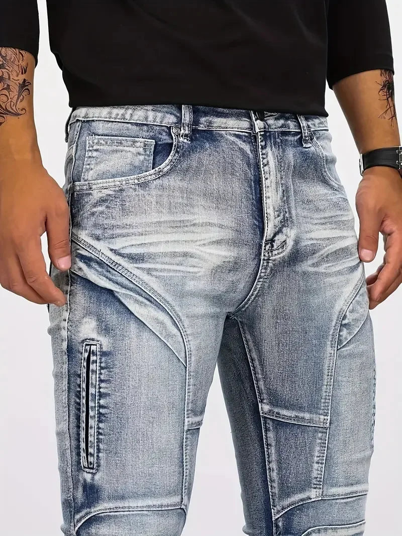 Trendy Jeans Men's Small Straight Leg Denim Design Pants New Slim  High Quality