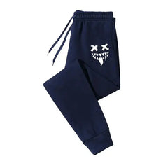 Men Casual Pants for Daily Wear with Jogging Pants Autumn Winter Men's Sweatpants Monste Smile Printed Lace-up Sweatpants