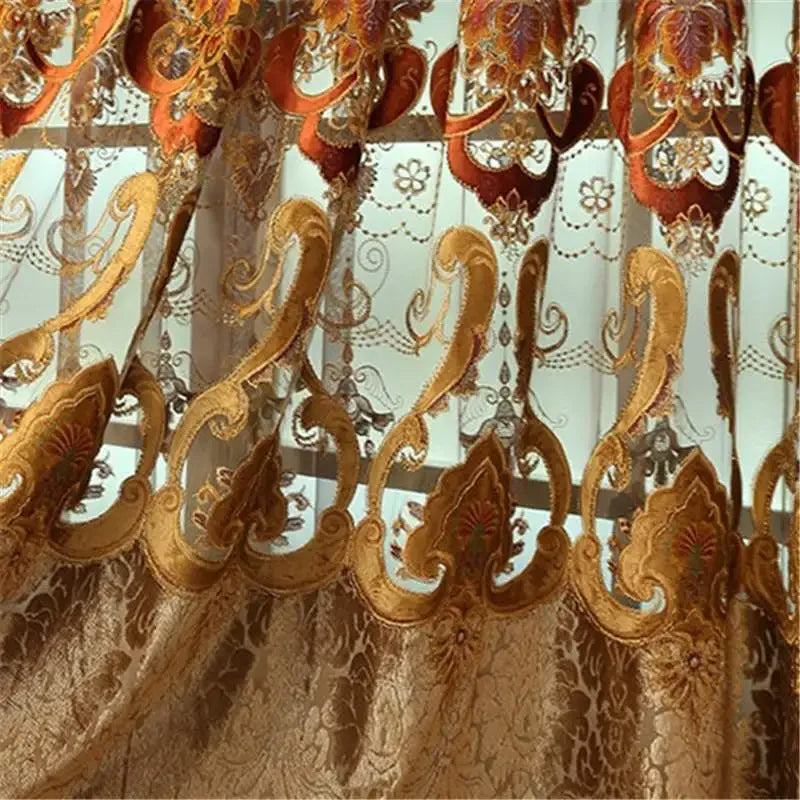 Royal aristocratic high-end custom embroidery curtains for Living Room European luxury villa curtains for Bedroom/Kitchen