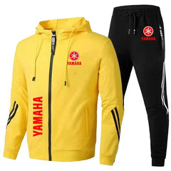 Men's Yamaha logo printed sportswear warm sportswear set, men's autumn and winter jacket Yamaha men's clothing