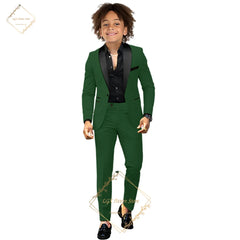 Children's dress suit, 2~16 years old boy wedding party dinner birthday tuxedo, elegant black shawl collar design concept