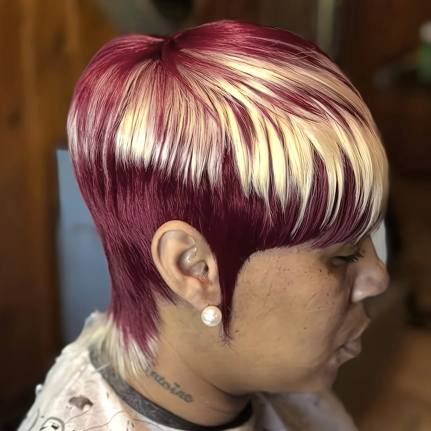 Human Hair Wig Pixie Cut Wig Highl Short Human Hair machine Women