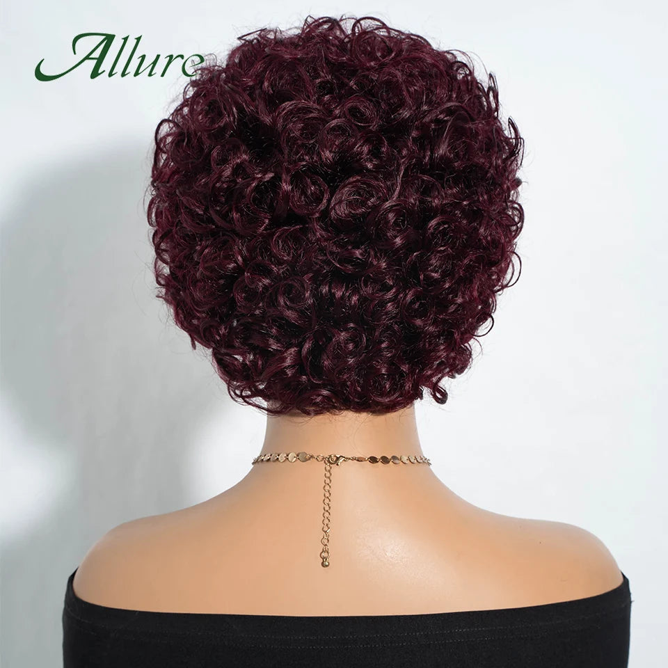 Brazilian Short Pixie Afro Kinky Curly Wigs for Women Glueless
