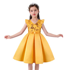 Beautiful Beading Flower Girl Dress for Wedding Party Coral Flower Girl Peach Tutu Dress