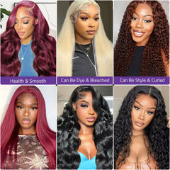 99J Burgundy 13x6 HD Lace Frontal Wig Human Hair Pre Plucked 220 Density Body Wave 13x4 HD Transparent Lace Front Wigs for Women
