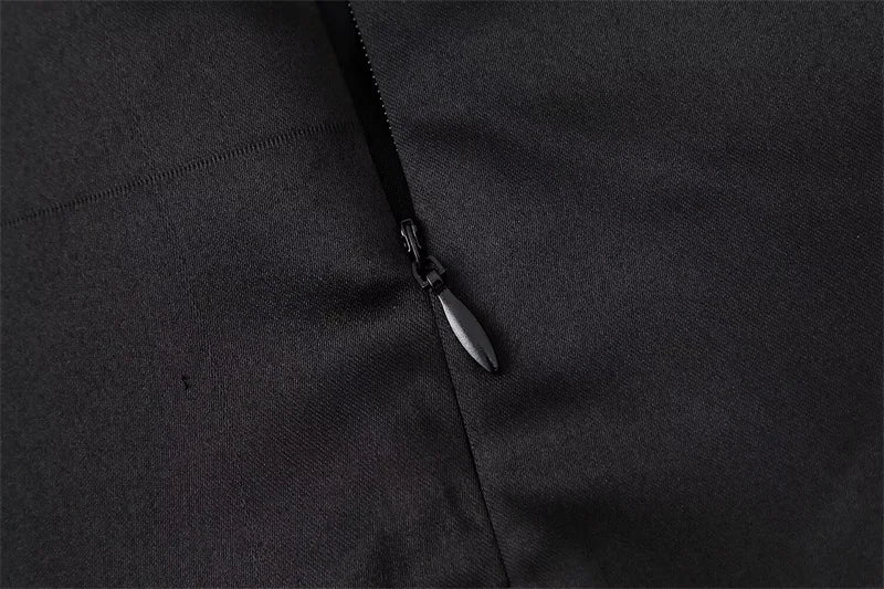 Black Backless Mini Skirt For Women Off The Shoulder Hollowed Out Fashion Sleeveless Party Dress Sexy A-line Tie Bow Club 2024