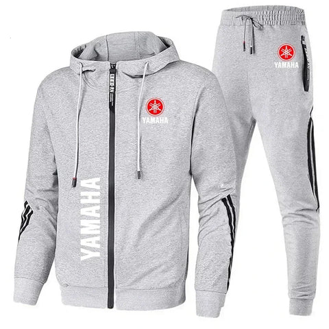 Men's Yamaha logo printed sportswear warm sportswear set, men's autumn and winter jacket Yamaha men's clothing