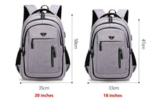 Large Capacity Backpack Men Laptop Backpacks 15.6 Oxford Black Solid High School Bags Teen College Boy Gril Student Backpack
